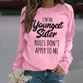 thumbnail image 2 of XINXIAOO Women Sweatshirts Long Sleeve Sweatshirt Pullover Sweatshirt Pink Crewneck Sweatshirts Fall Winter Clothes for Women Women's Clothes, 2 of 5