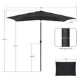 thumbnail image 3 of Sonerlic 10x6.5ft Outdoor Patio Market Table Umbrella with Steel Frame for Yard, Poolside and Deck,Black, 3 of 7