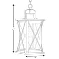 thumbnail image 2 of Progress Lighting Barlowe 1-Light Outdoor Hanging Lantern, Antique Bronze, Clear Seeded Glass, Farmhouse Style, 2 of 3