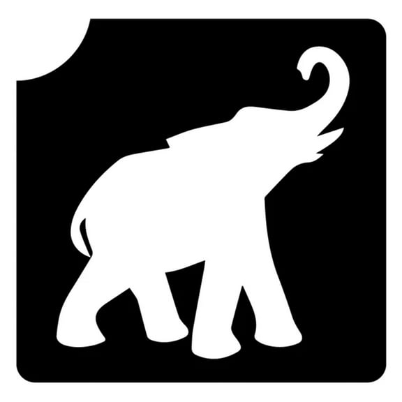 Art Factory Glitter Tattoo Stencil - Elephant (5/pack), Temporary Tattoo Template for Kids Adults, Face Paint Stencil Body Art Stencil, Stencil for Face Painting, Party, Festival,2.5"x2"