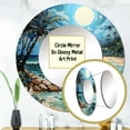 thumbnail image 3 of Designart "Escaping to a Coastal Island" Palms & Palm Trees Rund Mirror For Wall Decor - Large Multi-Color Round Print Mirror - Round Coastal Mirror 36" x 36" Inch - Wall Mounted Round Large Mirror, 3 of 5