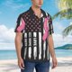 thumbnail image 3 of Balery Ribbon Breast Cancer Awareness Camisas hawaianas de manga corta para hombre, camisas playeras de corte holgado, camisas de vacaciones con botones,Small, 3 of 7