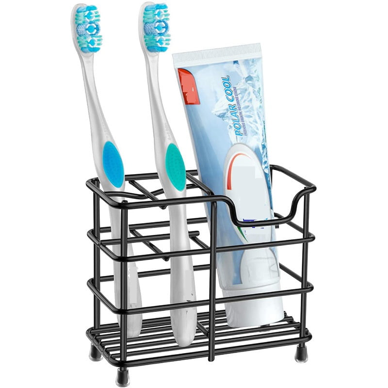 Stainless Steel Toothbrush Toothpaste Holder Organizer for Bathroom White 