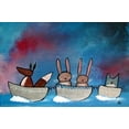 thumbnail image 2 of "Friends in Boats" Painting Print on Wrapped Canvas, 2 of 7