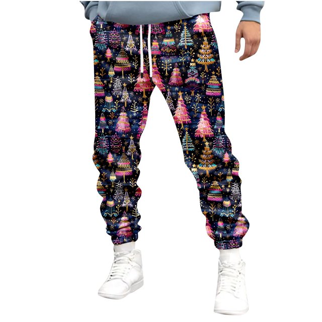 Pantalones deportivos de longitud completa para hombre, pantalones de ejercicio para correr ajustados, pantalones para correr con cordón, pantalones estampados, pantalones para hombre