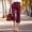 Wine, variant on Women's Plus Size Striped Capris with Pockets and Elastic Waist Casual Wide Leg