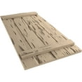 thumbnail image 6 of Ekena Millwork 22"W x 36"H Rustic Four Board Joined Board-n-Batten Pecky Cypress Faux Wood Shutters (Per Pair), Primed Tan, 6 of 10