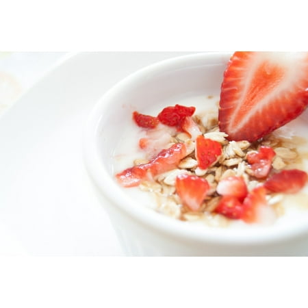Canvas Print Healthy Muesli Strawberries Food Breakfast Fruit Stretched Canvas 10 x (Best Healthy Breakfast Foods)