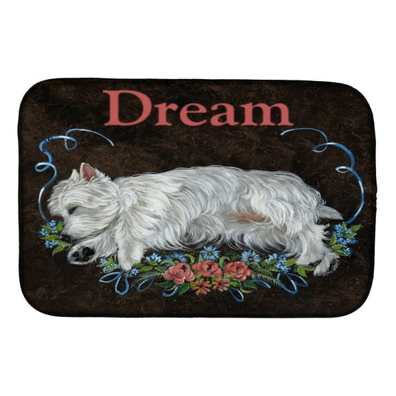 Absorbent Dish Drying Mat for Kitchen Counter Westie Dream Dish Drying Mat PPP3278DDM