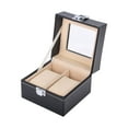 thumbnail image 4 of Caja organizadora para relojes, contenedor organizador de relojes, caja de reloj de madera con cerradura de lujo para decoración del hogar, exhibición 11x11x8cm 2 ranuras, 4 of 9