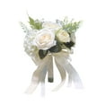 thumbnail image 5 of FVDPWYE Bridal Bouquets Artificial Silk Flowers Romantic Bridesmaid Bouquet Wedding Hand White, 5 of 9