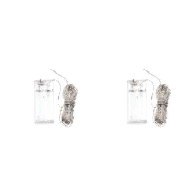 Yuarrent Lámparas de hadas, adornos artísticos, decoraciones para festivales, luces LED, iluminación decorativa para el hogar, jardín, Blanco Puro/5 Metros 2Conjunto