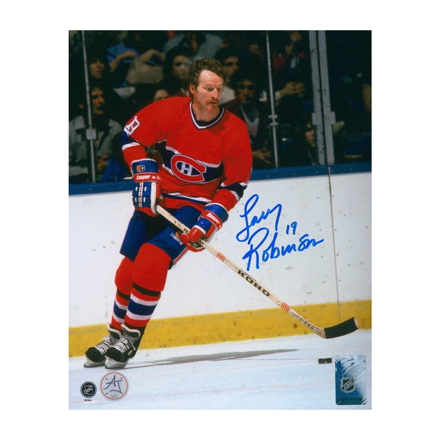 Larry Robinson Photo 8x10 de Hockey des Canadiens de Montréal Signé
