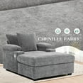 thumbnail image 6 of Muumblus Living Room Chair with Ottoman, USB & Storage Arms, Cozy Indoor Lounge Chair, Gray Chenille, 6 of 9