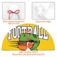 thumbnail image 4 of Lsque T-Rex Playing Football Print Christmas Tree Skirt, Tree Skirt with Ties or Velcro, Perfect for Holiday Decorations, Halloween, and New Year-30", 4 of 7