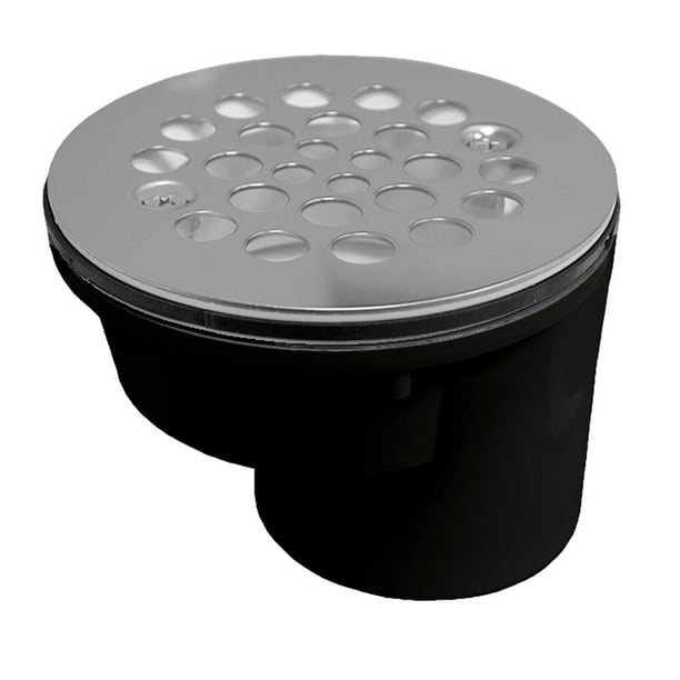 2" Offset ABS Shower Stall Drain with Receptor Base and Stainless Steel Strainer