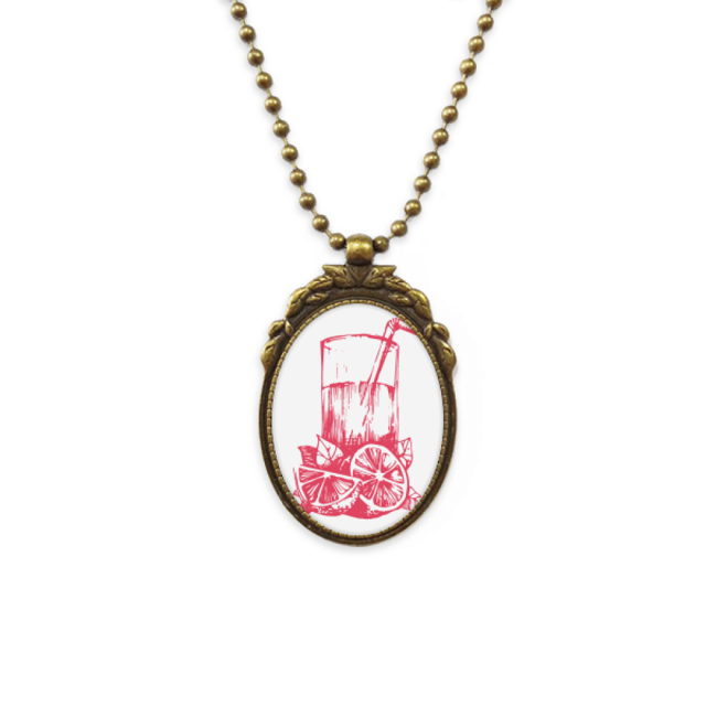Jugo de limón ilustracion Dibujo Acuarela Collar Colgante Vintage de bronce antiguo de joyeria de lujo de regalo Unbranded M