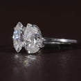 thumbnail image 3 of Jewelerix 10K White Gold Vermeil Proposal Ring Pear Shape Engagement Ring Marquise Cut Moissanite Diamond Forever One Birthday Gift Ring, 3 of 6