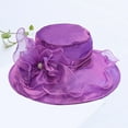 thumbnail image 2 of Prolriy Kentucky Derby Hats for Women Church Fascinator Wedding Tea Hats for Women Flower Wide Brim Sunshine Hat Fascinators Hats for Women Purple, 2 of 5