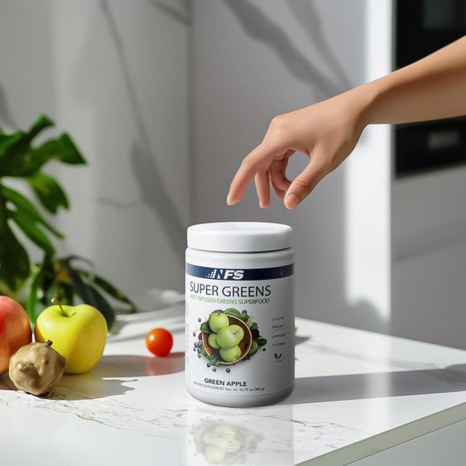 NF Sports Super Greens Beet Infused Superfood Powder–Organic Green Superfoods, Protein, Antioxidants & Probiotics, Supports Healthy Blood Pressure, Digestion & Energy Boost–30 Servings(Green Apple)