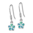 thumbnail image 3 of Gem & Harmony Lab-Created Blue Opal Flower Earrings in Sterling Silver for Women, 3 of 5