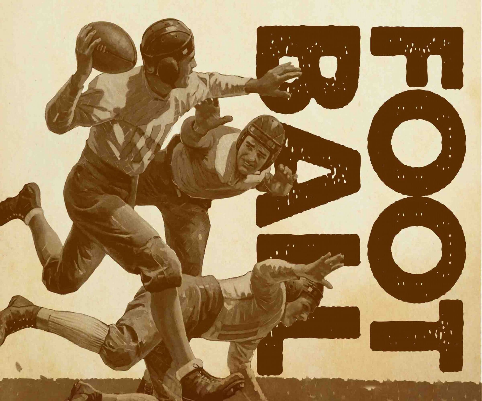 Marmont Hill Quarterback Pass-Alternative Version 3 by Maurice Bower Painting Print on Canvas