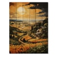 thumbnail image 3 of Designart "Farm Harvest Euphony Pastoral IV" Landscape & Nature Print on Natural Pine Wood, 3 of 5