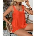 thumbnail image 6 of Dazajoo Linen Cotton Summer Tank Tops for Women Solid Color Irregular Hem Sleeveless Tshirts Casual Loose Fit Beach Shirts,Orange,XL, 6 of 10