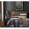 thumbnail image 2 of Royal Blue & Beige Patterned Egyptian Cotton Bedding, 2 of 8