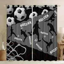 Erosebridal Football Player Curtains and Drapes (42x63), Ball Sports Lover 30%-50% Blackout Curtains for Bedroom, Soccer Decor