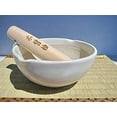 thumbnail image 6 of Made in Japan Ripple Ridge Mortar and Pestle (uribachi and Surikogi Set Small 4.92Inches for Both Right and Left Handed Ivory AuthenticPottery M87853, 6 of 6