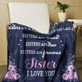 thumbnail image 3 of Sister Christmas Birthday Gifts, Christmas Birthday Gifts for Sister from Brother, Sisters Gifts from Sister, Sister Gifts from Sisters Brother, Soft Sister Throw Blanket, 50x60 (Navy Blue), 3 of 6