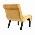 thumbnail image 3 of Modern Velvet Armless Accent Living Room Chair / Leisure Chair,Upholstered Fabric Button Comfortable Chair with Wooden Legs for Bedroom, Living Room, Office (Mustard Velvet), 3 of 5