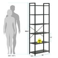 thumbnail image 3 of Casacomoda 6-Tier Tall Bookshelf, Large Bookcase with Steel Frame, Deep Book Shelf for Living Room, Home Office, Study, Industrial Style, Black, 3 of 6