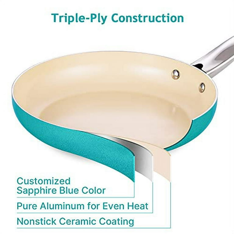 EPPMO Ceramic Non-stick Skillet, Non-Toxic Fry Pan With Stainless