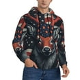 thumbnail image 2 of Wukai Modern USA Deer Head Print Men Hoodies Fleece Sweatshirts Long Sleeve Sweaters Pullover Fall Outfits Winter Clothes-4X-Large, 2 of 7