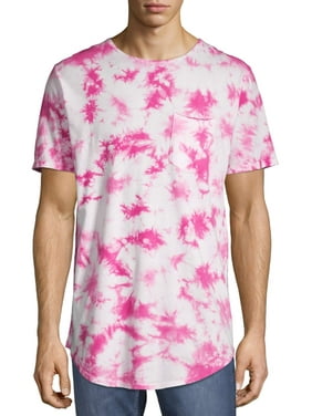 No Boundaries Men's Short Sleeve Tie Dye Elongated Tee