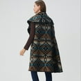 thumbnail image 3 of Zeblioso Aztec Reversible Round Shawl and Vest Cowgirl Style in Winter Western Ponchos, 3 of 8