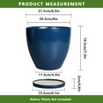 thumbnail image 6 of 8 inch Blue Ceramic Planter Pot with Saucer | Modern Indoor Outdoor Flower Pot for All Houseplants, Herbs & Patio Decor, 6 of 6