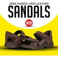 thumbnail image 2 of Zeba Men's Premium Leather Easy Slip-On Massaging Sandals Slides (Desert Tan, 10), 2 of 7