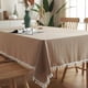thumbnail image 2 of Manteles 100% de algodón con borlas, cubierta de mesa a prueba de polvo para cocina, comedor, decoración del hogar y boda, 2 of 5