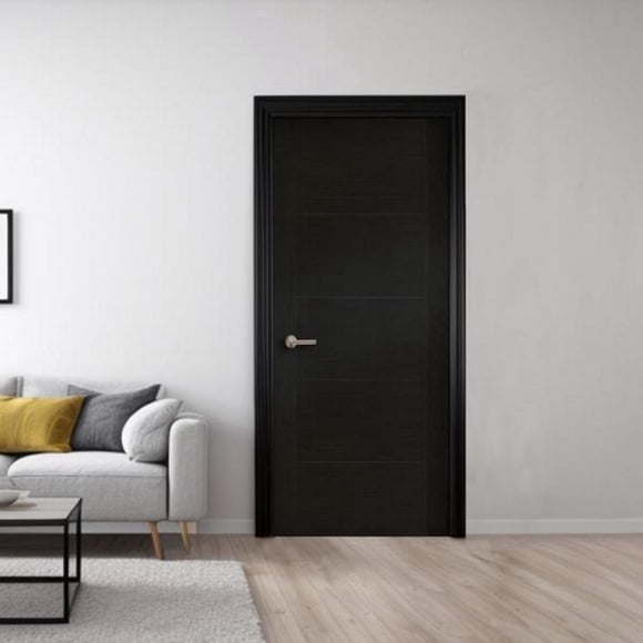 puerta 6 lineas semi chocolate 90x213