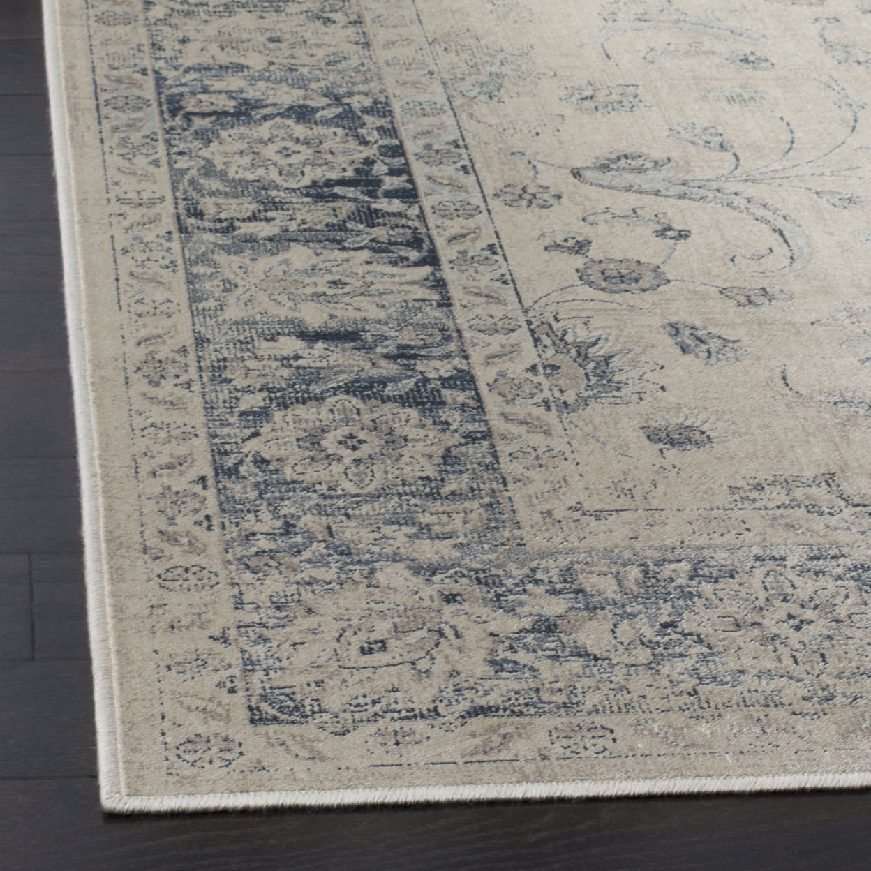 SAFAVIEH Vintage Daven Traditional Area Rug, Stone/Blue, 9' x 12'