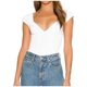 thumbnail image 1 of Camiseta elegante con cuello en V para mujer: top informal de color liso que realza la figura, 1 of 6