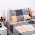 thumbnail image 2 of PiccoCasa 4 Piece Cotton Bed Sheet Set Plaid Bedding Set for Full Size Bed, Blue Pink, 2 of 6