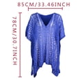 thumbnail image 3 of Pompotops Women's V-Neck Solid Color Beach Mesh Knitting Loose Casual Smock Tops, 3 of 4