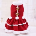 thumbnail image 2 of Pet Dog Christmas Winter Warm Clothes Costume Red Dress Puppy Fleece Skirt, 2 of 8