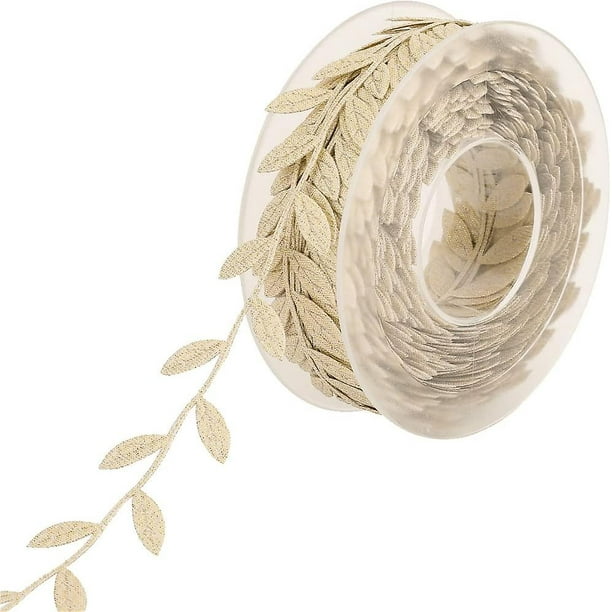 15m Leaves Ribbon Gold Ribbon Silver Ribbon Leaf Ribbon Border Made Of  Polyester