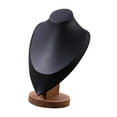 thumbnail image 4 of Busto de exhibición de collares, soporte de collar para mujer, decoración del hogar, vitrina, base de madera Negro Medio, 4 of 9