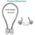 thumbnail image 5 of Magnetic Curtain Tiebacks, 4PCS Decorative Drape Tie Backs, Octagon Style Curtain Holdbacks Rope Holdback Holder for Window Draperies (4 Grey), 5 of 5